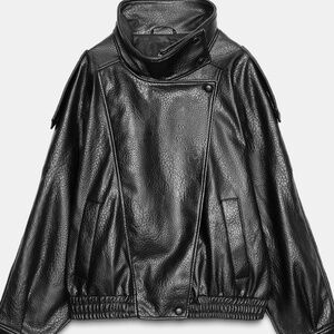 Black Zara leather jacket NWT